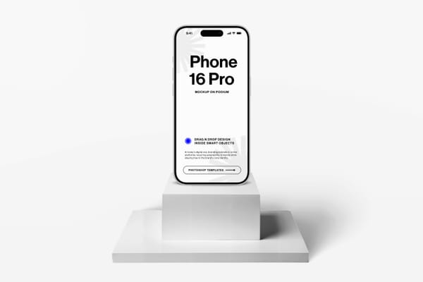 iPhone 16 Pro Mockup on Podium