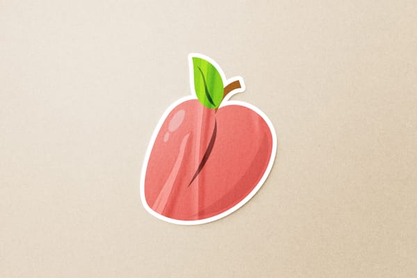 Glued Sticker Mockup with Glued