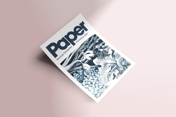 Paper Mockup Lay On Pink Background