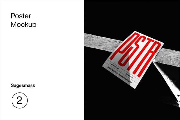 Modern Poster Mockup with a Diagonal Layout and Shadow