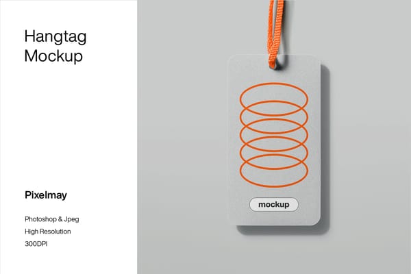 Hangtag Mockup with Orange Rope