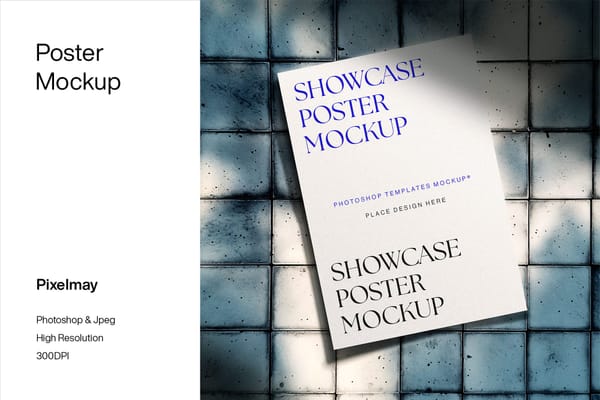 Vintage Poster Mockup Scene