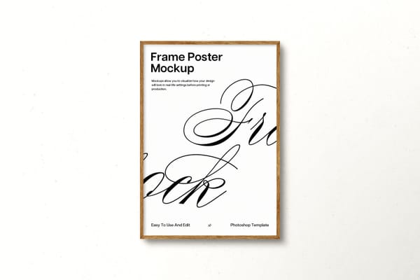 Frame Poster Mockup with Clean Background