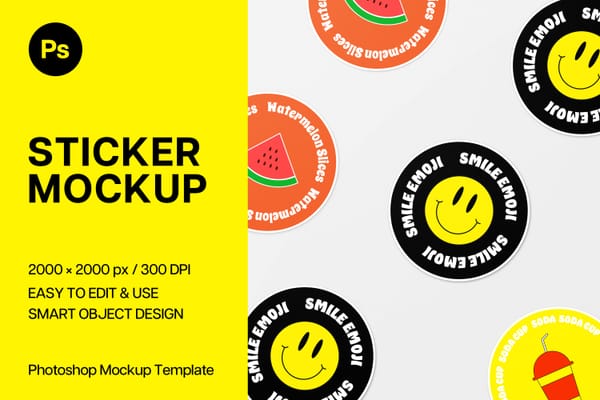 Minimal Sticker Mockup Set