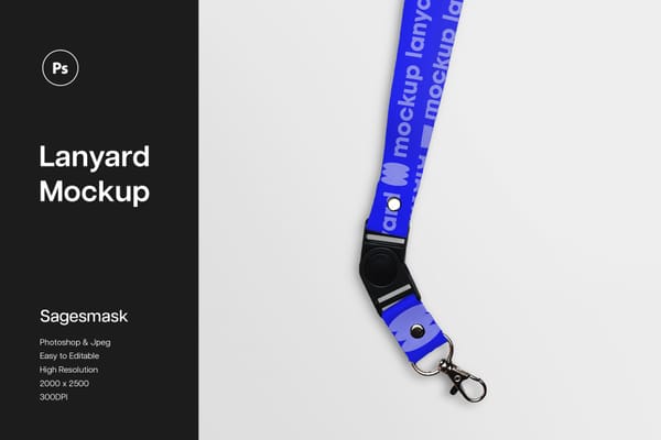 Modern Lanyard Branding Mockup Scene