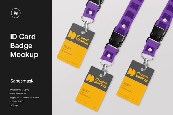 ID Card Badge Mockup