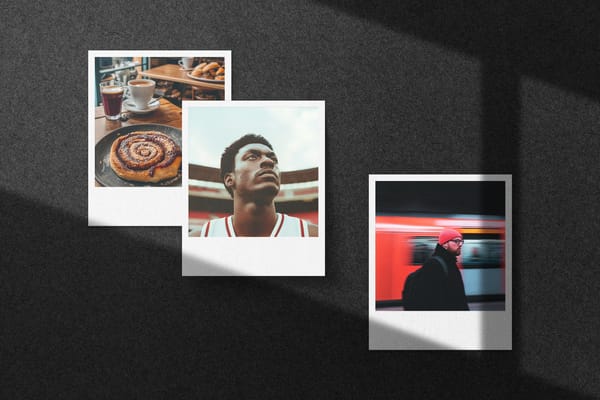 Polaroid Mockup with Dark Background