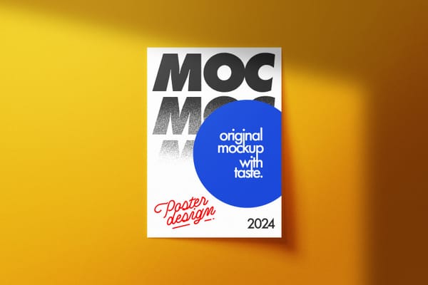 Bold Yellow Realistic Poster Mockup