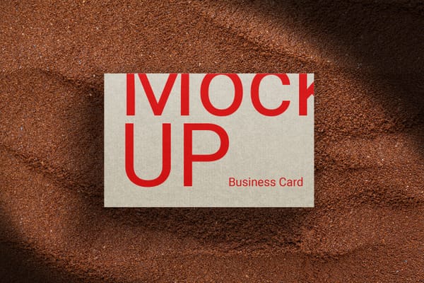 Business Card Mockup on Brown Sand Texture