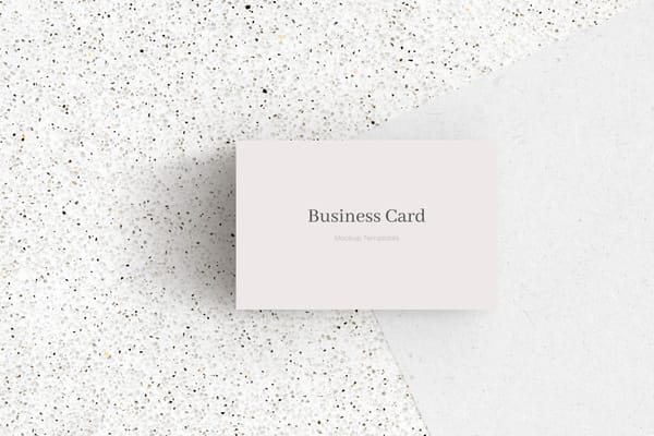 Business Card Mockup on Speckled Marble Background