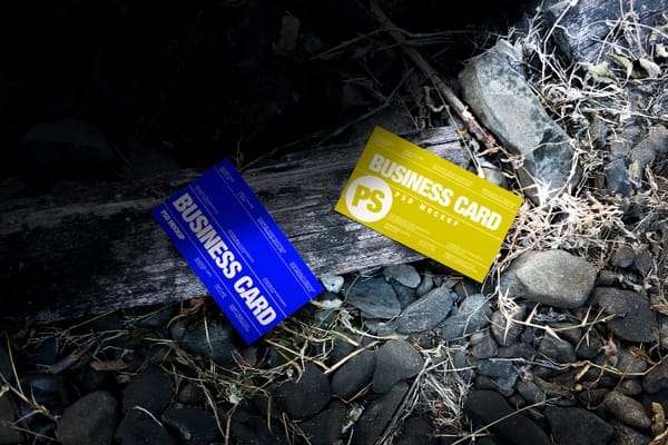 Realistic Business Card Mockup Scene