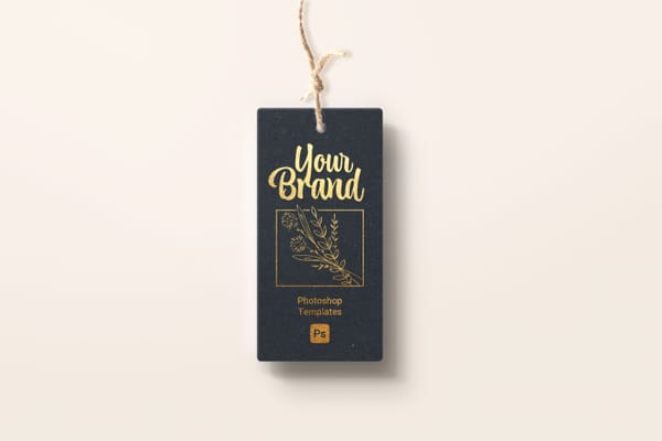 Branding Gold Black Tag Mockup