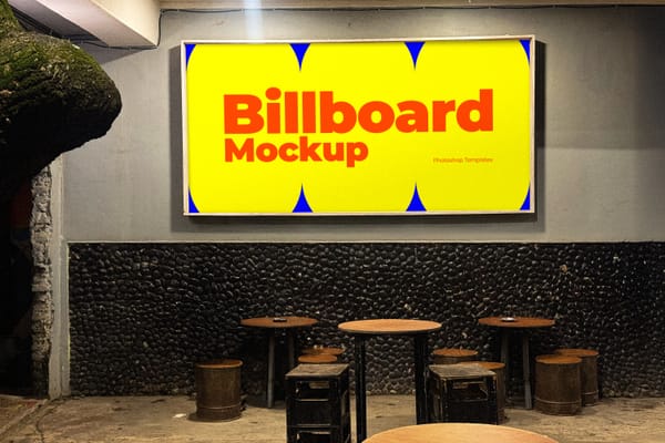 Retro Cafe Billboard Mockup