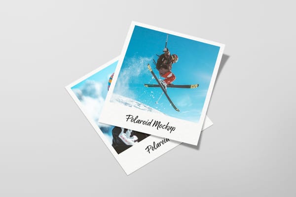 Stacked Polaroid Mockup