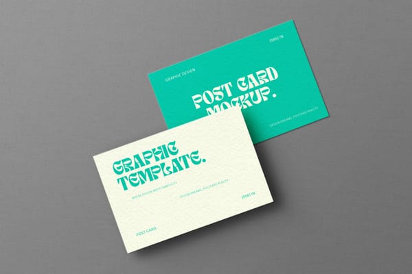 Modern Post Card Mockup
