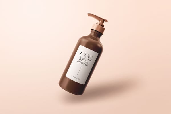 Cosmetic Bottle Mockup Mistyrose