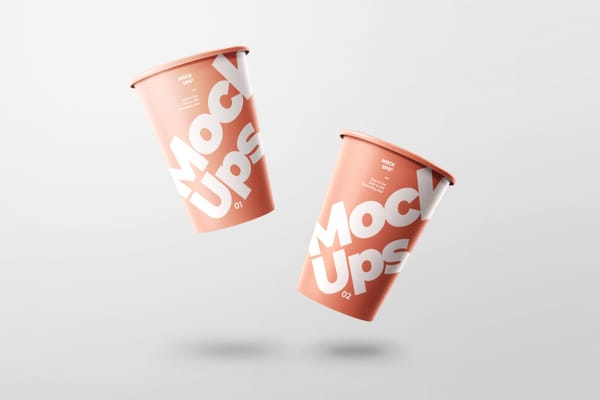 Bold Orange Cup Paper Mockup