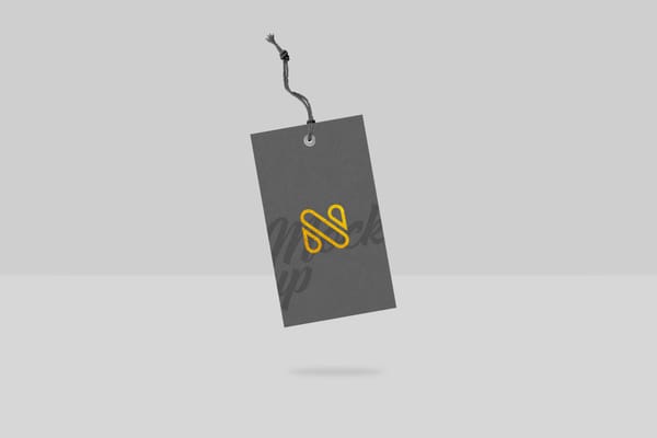 Tag Mockup on Plain Background