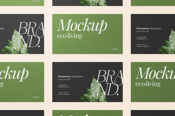 Eco Grid Business Card Mockup
