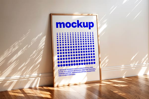 Frame Mockup on Parquet Interior
