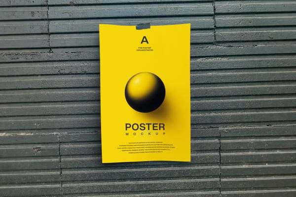 Hanging Tape Poster Mockup