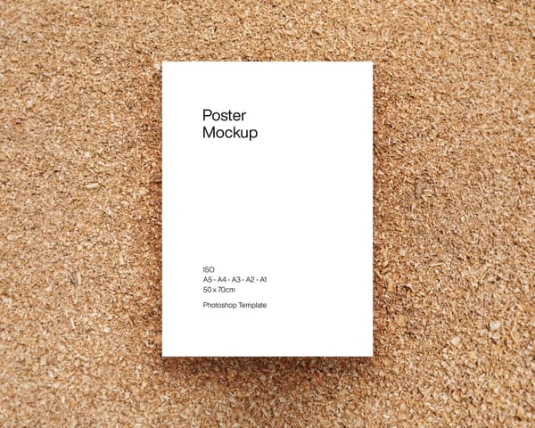 ISO Poster Mockup on Wood Chips Background