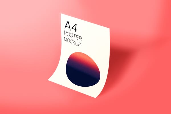 Poster Mockup On Red A Wall