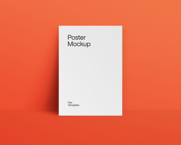 Poster Mockup with Bold Cinnabar Color