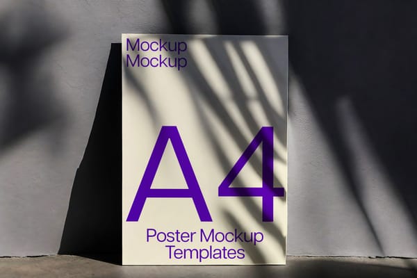Realistic A4 Poster Mockup Photography Scene