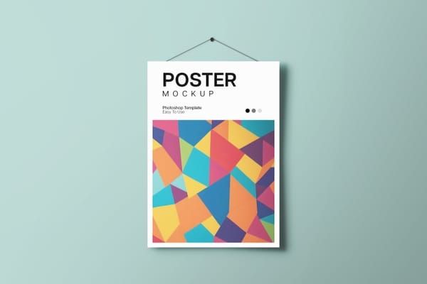 Simple Abstract Art Poster Mockup