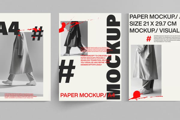 Triple Scene Paper Mockup
