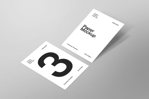 Two of White Minimal Paper Mockup