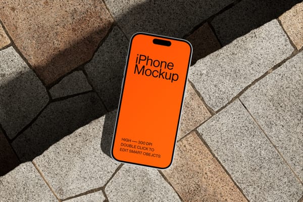 iPhone Mockup on Brick Stairs