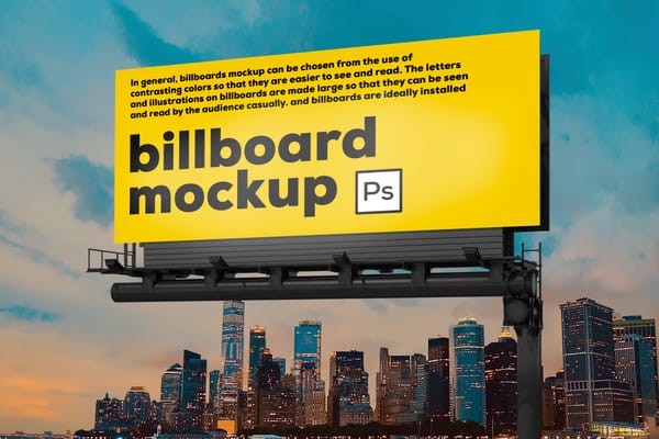 Billboard Mockup On City View Background