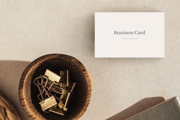 Business Card Mockup With Paper Clip
