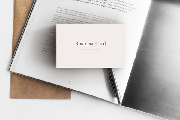Business Card Mockup on Book Backdrop