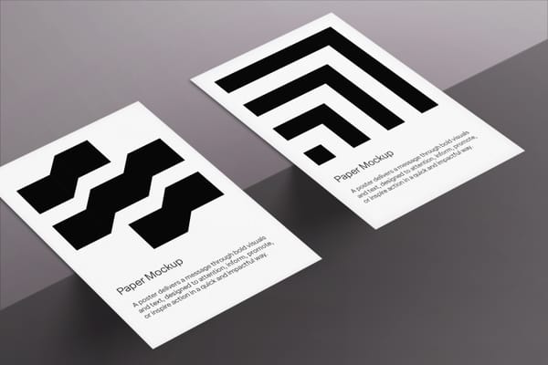 Realistic A4 Floating Paper Mockup