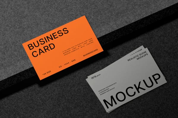 Business Card Mockup with Concrete Texture Background