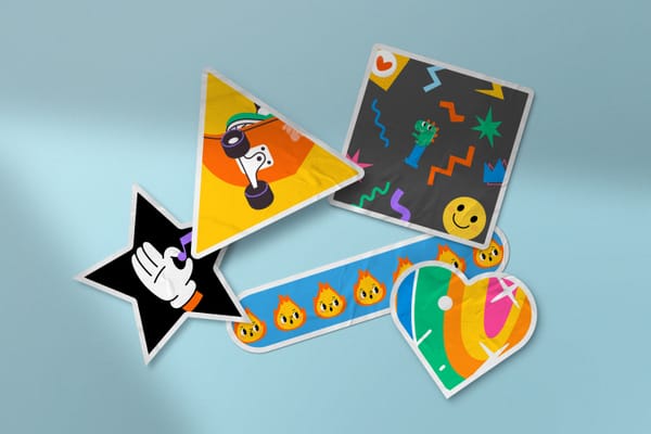 Crumpled Sticker Mockup