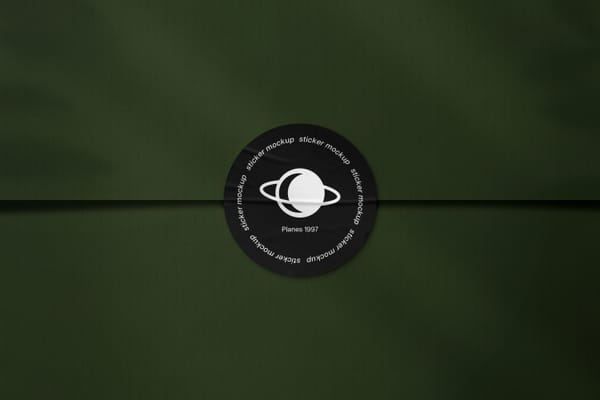 Sticker Mockup with Shadow