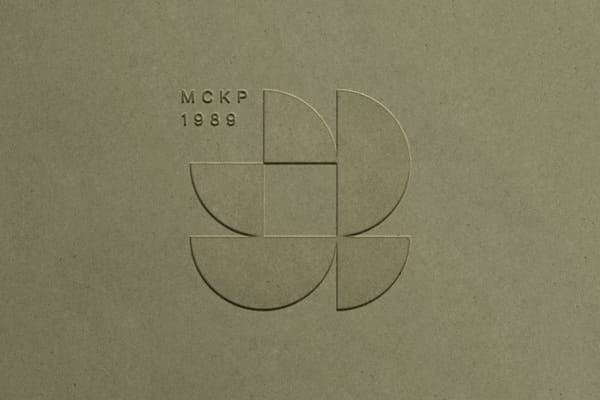 Modern Interlock Debossed Logo  Mockup