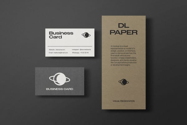 DL Paper and Business Card Mockup