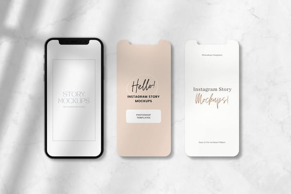 Lined Up Smartphone Screen Instagram Story Mockup