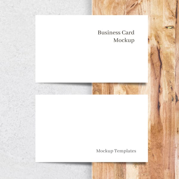Minimal Business Card Mockup on Wood Texture