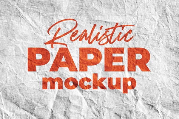 Realistic Folded Paper Logo Mockup