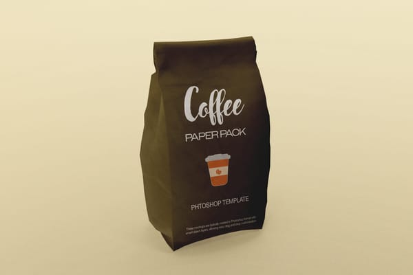 Brown Coffee Paper Pack Mockup