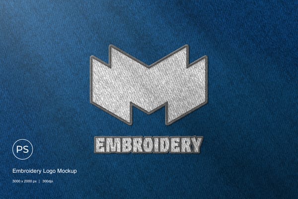Elegant Embroidery Logo Mockup