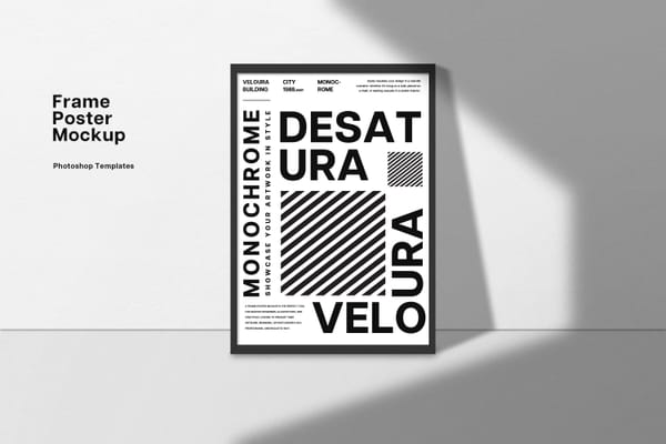 Monochrome Frame Poster Mockup