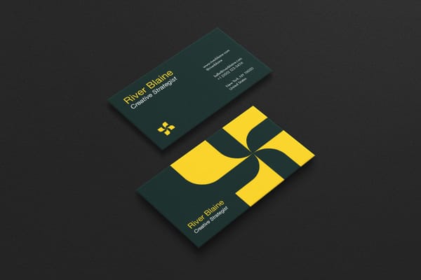 Green Business Card Mockup