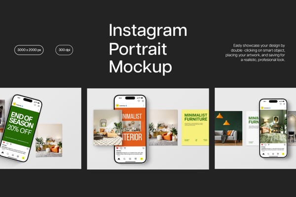 Modern Instagram Portrait Mockup